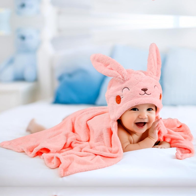 FUBANRAY Toddler Bath Towel Hooded Kids Bath Towels for Toddlers 0-5 Years, 2-Pack Thick Absorbent Toddler Towels with Hood Baby Bath Towels, Large 50''x32'' Hooded Baby Towels with Hood for Girl - Image 4